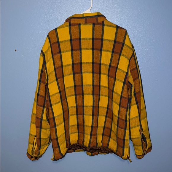 BDG Yellow and Brown Plaid Men's Quilted Jacket - XL - B5 - Picture 4 of 5